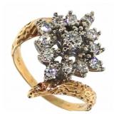 14kt Gold 1/2 ct Brilliant Diamond Cocktail Ring