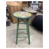 Painted Barstool w/ Fruit Pattern