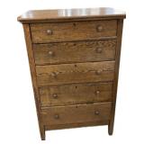 Oak 5 Drawer Chest