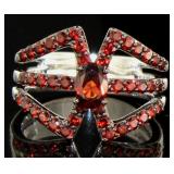 Genuine 2.30 ct Garnet Designer Ring