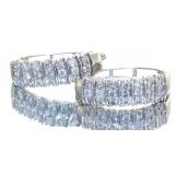 Channel Set 1.00 ct Diamond Hoop Earrings