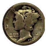 1921 Mercury Silver Dime