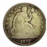 1877 Seated Liberty Silver Half Dollar