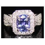 14k Gold 3.51 ct Tanzanite & Diamond Ring