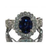 14k Gold 2.02 ct Sapphire & Diamond Ring