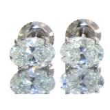 14kt Gold 2.02 ct Oval VS Lab Diamond Stud Earring