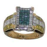 14kt Gold Fancy Blue-Yellow 3.00 ct Diamond Ring