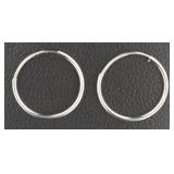 14kt White Gold 11 mm Endless Huggie Hoops