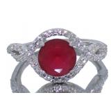 Round 3.10 ct Ruby Infinity Ring