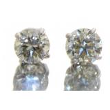 14kt Gold Brilliant 1.00 ct Diamond Stud Earrings