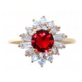 Stunning 2.68 ct Ruby & White Topaz Cocktail Ring