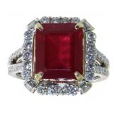 14kt Gold 7.27 ct Ruby & Diamond Ring