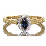 10kt Gold Antique Style Sapphire & Diamond Ring