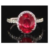 14kt Gold 5.28 ct Ruby & Diamond Ring