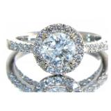 14K White Gold 1.46 ct Round Diamond Ring