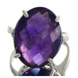 Natural 15.00 ct Amethyst Checkerboard Solitaire