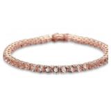 Brilliant Round 7.50 ct Morganite Tennis Bracelet