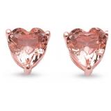 Morganite Heart Solitaire Earrings