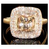 14kt Rose Gold 1.90 ct Morganite & Diamond Ring