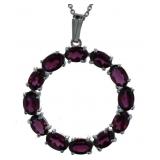 Natural 5.50 ct Rhodolite Garnet Designer Necklace