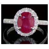 14kt White Gold 2.38 ct Ruby & Diamond Ring