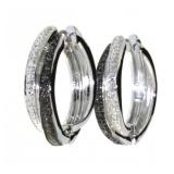 Genuine Black & White Diamond Earrings