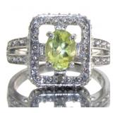 Natural 1.21 ct Lemon Quartz & Diamond Ring