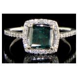 14kt Gold 1.64 ct Fancy Blue-Green Diamond Ring