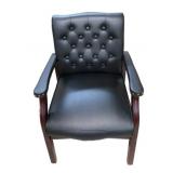 Black Arm Chair-Leather Look