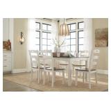 Ashley D335 Farmhouse White Table & 6 Chairs