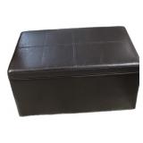 Faux Leather Storage Ottoman