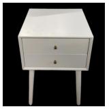 2 Drawer White Night Stand