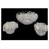 Open Edge Lace Bowl & Candle Holders