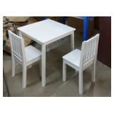 White Childs Table & 2 Chairs