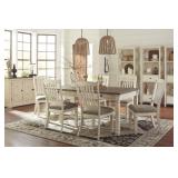 Ashley D647 Farmhouse Drawer Table & 6 Chairs