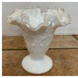 Fenton Spanish lace silver lace miniature vase