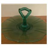 Vintage green glass tidbit