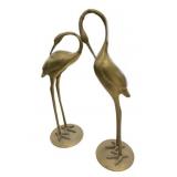 Pair Brass Pelicans 10.5 & 12 "