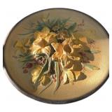 (6) Hand Painted Bossons 3-D Floral Plates (4) 13