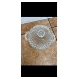 Fenton opalescent hobnail bowl with lid