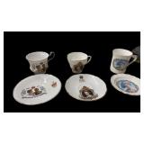 (3) Bone China Queen Elizabeth Cups & Saucers