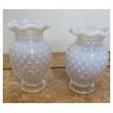 Fenton opalescent hobnail (2 piece)