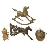 Brass Horse & Rider, Rocky Horse, Apple Bell,