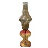 Amberina Style Converted Oil Lamp to Electric