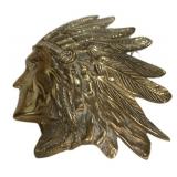 13 x 14 " Brass Indian Head Heavy Wall Plaque