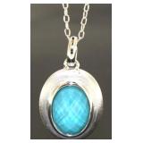 Genuine Faceted Chinese Turquoise Pendant