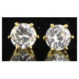 Brilliant 1.50 ct White Topaz Solitaire Earrings