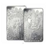 10 oz - .999 AG Silver Bar Unity Symbol Stamped