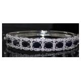 Natural 9.11 ct Sapphire & Diamond Accent Bracelet