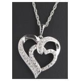 Double Heart Diamond Necklace